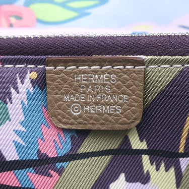エルメス HERMES アザップロング シルクイン エトゥープ ヴォーエプソン 長財布 シルバー金具 新品 未使用 グレージュ