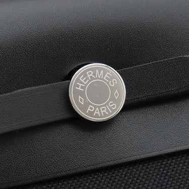 エルメス HERMES エールバッグジップ ミニ 20 ブラック キャンバス レザー トワルミリタリー ヴァッシュハンター ショルダーバッグ シルバー金具 新品 未使用 黒