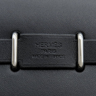 エルメス HERMES エールバッグジップ ミニ 20 ブラック キャンバス レザー トワルミリタリー ヴァッシュハンター ショルダーバッグ シルバー金具 新品 未使用 黒