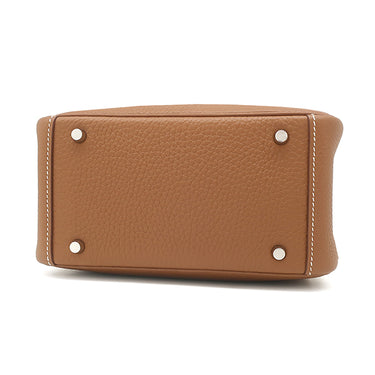 エルメス HERMES リンディ2 ミニ ゴールド トリヨンクレマンス ショルダーバッグ シルバー金具 茶 新品 未使用