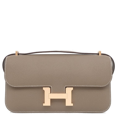 エルメス HERMES コンスタンスエラン ミロワール エトゥープ ヴォーエプソン ショルダーバッグ ピンクゴールド金具 未使用 PG RG