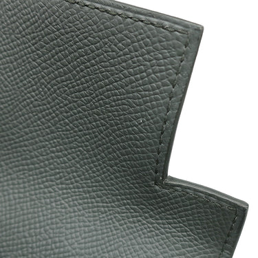 エルメス HERMES ケリー28 外縫い ヴェールアマンド ヴォーエプソン 2WAYバッグ ゴールド金具 緑 グレー ハンドバッグ ショルダー