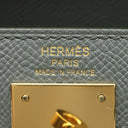 エルメス HERMES ケリー28 外縫い ヴェールアマンド ヴォーエプソン 2WAYバッグ ゴールド金具 緑 グレー ハンドバッグ ショルダー