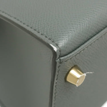 エルメス HERMES ケリー28 外縫い ヴェールアマンド ヴォーエプソン 2WAYバッグ ゴールド金具 緑 グレー ハンドバッグ ショルダー