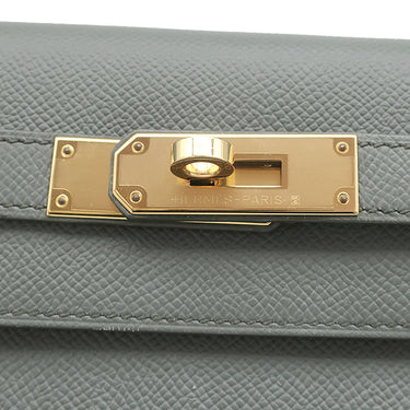 エルメス HERMES ケリー28 外縫い ヴェールアマンド ヴォーエプソン 2WAYバッグ ゴールド金具 緑 グレー ハンドバッグ ショルダー