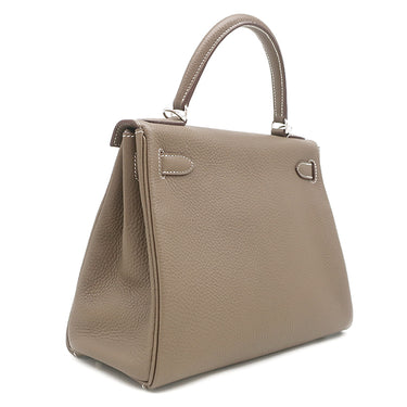 エルメス HERMES ケリー28 内縫い エトゥープ トゴ 2WAYバッグ シルバー金具 グレージュ ショルダー ハンドバッグ