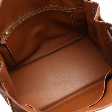 エルメス HERMES バーキン40 ゴールド クシュベル ハンドバッグ ゴールド金具 茶