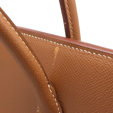 エルメス HERMES バーキン40 ゴールド クシュベル ハンドバッグ ゴールド金具 茶