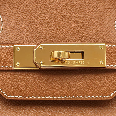 エルメス HERMES バーキン35 ゴールド ヴォーエプソン ハンドバッグ ゴールド金具 茶