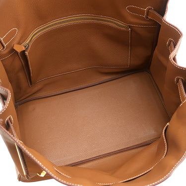 エルメス HERMES バーキン35 ゴールド ヴォーエプソン ハンドバッグ ゴールド金具 茶