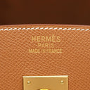 エルメス HERMES バーキン35 ゴールド ヴォーエプソン ハンドバッグ ゴールド金具 茶