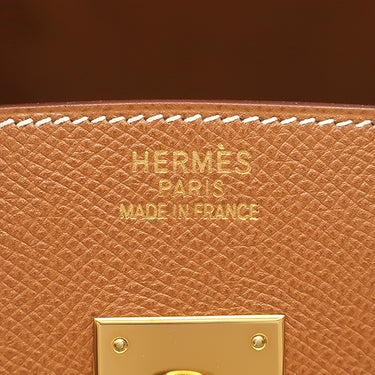 エルメス HERMES バーキン35 ゴールド ヴォーエプソン ハンドバッグ ゴールド金具 茶