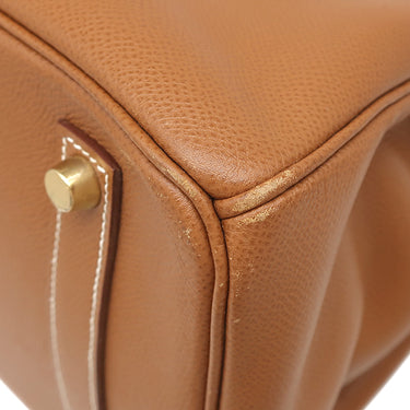 エルメス HERMES バーキン35 ゴールド ヴォーエプソン ハンドバッグ ゴールド金具 茶