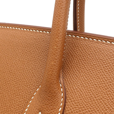 エルメス HERMES バーキン35 ゴールド ヴォーエプソン ハンドバッグ ゴールド金具 茶