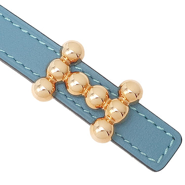 エルメス HERMES リバーシブルベルト バブル 70 13mm ニューブルージーン×ビスキュイ ヴォースイフト ヴォーエプソン GP ベルト ピンクゴールド金具 茶 青 PG金具