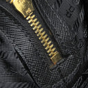 プラダ PRADA ロゴプレート 2WAY ハンドバッグ 1BB013 NERO ナイロン サフィアーノレザー 2WAYバッグ ゴールド金具 黒 ショルダー テスート サフィアーノ