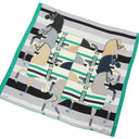 エルメス HERMES カレ140 カレジェアン ミント×グリ×ブラック カシミヤ シルク ストール 【ROCABAR /ロカバール】 2018AW