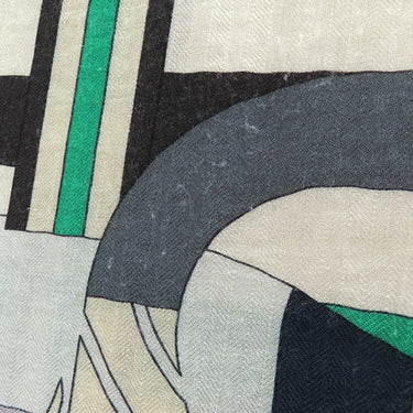 エルメス HERMES カレ140 カレジェアン ミント×グリ×ブラック カシミヤ シルク ストール 【ROCABAR /ロカバール】 2018AW