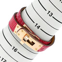 エルメス HERMES ミニ ケリードゥブルトゥール ローズメキシコ×ゴールド アリゲーター リザード GP T2 ブレスレット ピンクゴールド金具 2重 2連