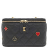 シャネル CHANEL バニティ チェーン ショルダー AP3079 ブラック レザー ショルダーバッグ ゴールド金具 ココマーク トランプ柄