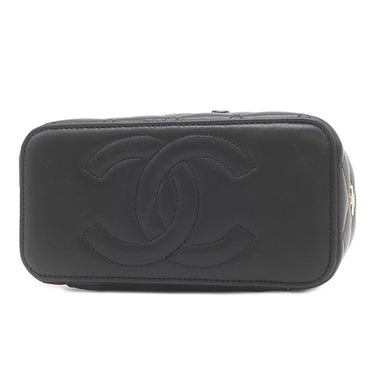 シャネル CHANEL バニティ チェーン ショルダー AP3079 ブラック レザー ショルダーバッグ ゴールド金具 ココマーク トランプ柄