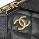 シャネル CHANEL バニティ チェーン ショルダー AP3079 ブラック レザー ショルダーバッグ ゴールド金具 ココマーク トランプ柄