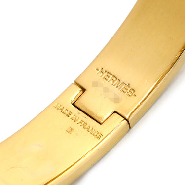 エルメス HERMES クリックH PM ホワイト×ゴールド GP エナメル ブレスレット 白 Hブレス