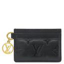 ルイヴィトン LOUIS VUITTON ポルトカルト クッサン M82748 ノワール ラムスキン カードケース ゴールド金具 黒 モノグラム エンボス LVサークル