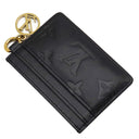 ルイヴィトン LOUIS VUITTON ポルトカルト クッサン M82748 ノワール ラムスキン カードケース ゴールド金具 黒 モノグラム エンボス LVサークル