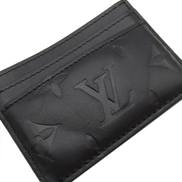 ルイヴィトン LOUIS VUITTON ポルトカルト クッサン M82748 ノワール ラムスキン カードケース ゴールド金具 黒 モノグラム エンボス LVサークル