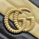 グッチ GUCCI GGマーモント ラウンドショルダー 550154 ブラック×ベージュ×レッド レザー ショルダーバッグ ゴールド金具 黒 赤