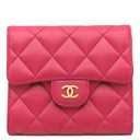 シャネル CHANEL マトラッセ クラシック スモール フラップ AP0231 ピンク レザー キャビアスキン 三つ折り財布 ゴールド金具 ココマーク コンパクト