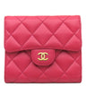 シャネル CHANEL マトラッセ クラシック スモール フラップ AP0231 ピンク レザー キャビアスキン 三つ折り財布 ゴールド金具 ココマーク コンパクト