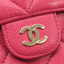 シャネル CHANEL マトラッセ クラシック スモール フラップ AP0231 ピンク レザー キャビアスキン 三つ折り財布 ゴールド金具 ココマーク コンパクト