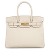 エルメス HERMES バーキン30 クレ トゴ ハンドバッグ ゴールド金具 新品 未使用 オフホワイト