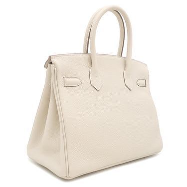 エルメス HERMES バーキン30 クレ トゴ ハンドバッグ ゴールド金具 新品 未使用 オフホワイト