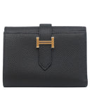 エルメス HERMES ベアン コンビネ ブラック ヴォーエプソン 三つ折り財布 ゴールド金具 黒