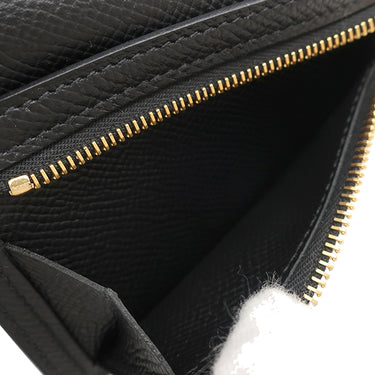 エルメス HERMES ベアン コンビネ ブラック ヴォーエプソン 三つ折り財布 ゴールド金具 黒