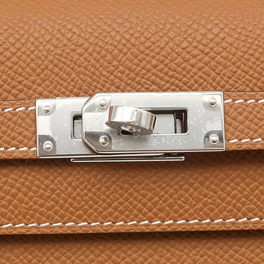 エルメス HERMES ケリーウォレット ロング トゥーゴー ゴールド ヴォーエプソン 長財布 シルバー金具 茶 ショルダー