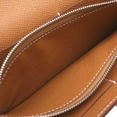 エルメス HERMES ケリーウォレット ロング トゥーゴー ゴールド ヴォーエプソン 長財布 シルバー金具 茶 ショルダー
