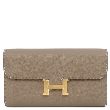 エルメス HERMES コンスタンス トゥーゴー エトゥープ ヴォーエプソン 長財布 ゴールド金具 新品 未使用 グレージュ