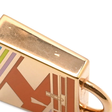 エルメス HERMES ケリー Hヴィブラシオン ピンクゴールド×オレンジ メタル チャーム ペンダントトップ バッグチャーム PG RG