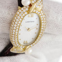 腕時計 カルティエ Cartier ミニベニュワール WB506851 クオーツ レディース K18YG無垢 純正ダイヤ&パール シェル