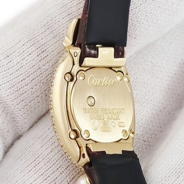 腕時計 カルティエ Cartier ミニベニュワール WB506851 クオーツ レディース K18YG無垢 純正ダイヤ&パール シェル