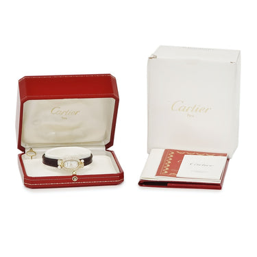 腕時計 カルティエ Cartier ミニベニュワール WB506851 クオーツ レディース K18YG無垢 純正ダイヤ&パール シェル