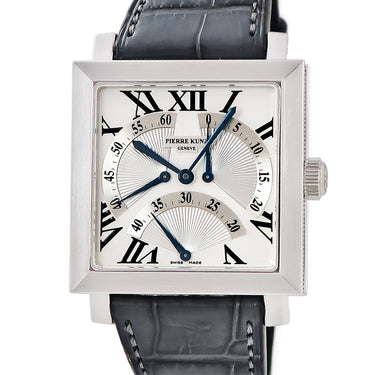 腕時計 ピエールクンツ PIERREKUNZ トリプルレトログラードセコンド PKB002STR 自動巻き メンズ Pt950無垢 青針 スクエア ローマン