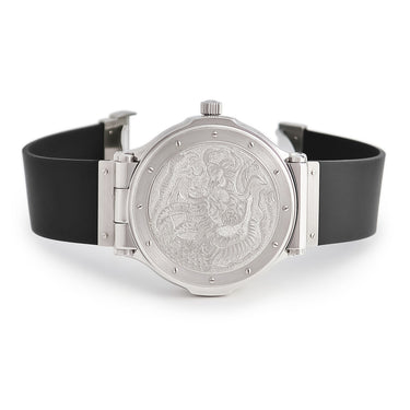 腕時計 ウブロ HUBLOT ドラゴン リミテッドエディション 1589.100.1 自動巻き メンズ MDM ブラック デイト 蓋付き 日本限定モデル
