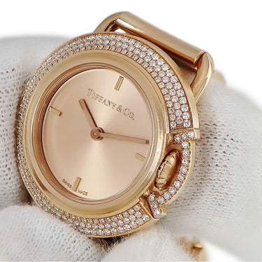 腕時計 ティファニー Tiffany & Co Tウォッチ 68477441 クオーツ レディース K18PG無垢 ピンクゴールド 純正ダイヤ パヴェ 限定3本