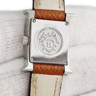 腕時計 エルメス HERMES Hウォッチ ミニ TPM HH1.110 クオーツ レディース スクエア ホワイト 白 アラビア