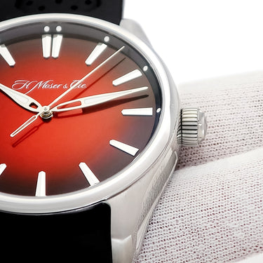 腕時計 H.モーザー H. MOSER & CIE. パイオニア センターセコンド 3200-1207 自動巻き メンズ 赤 スイスマッドレッド フュメ グラデーション